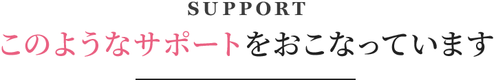 このようなサポートをおこなっています